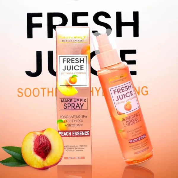 Fruit Of Wokali Makeup Fix Spray With Peach Essence – Long-lasting Hydration & Setting Mist For All Skin Types – 160ml | Makeup Fixer Spray