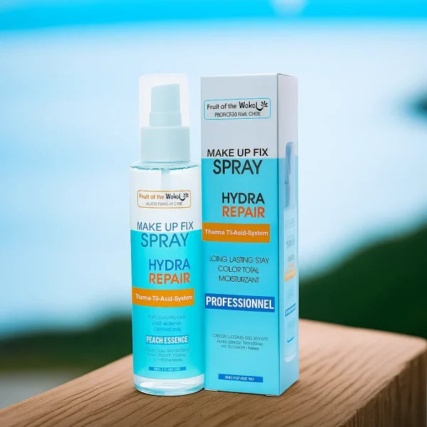 Fruit Of Wokali Makeup Fix Spray With Peach Essence – Long-lasting Hydration & Setting Mist For All Skin Types – 160ml | Makeup Fixer Spray