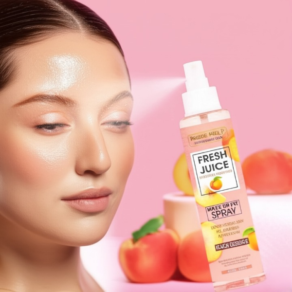 Fruit Of Wokali Makeup Fix Spray With Peach Essence – Long-lasting Hydration & Setting Mist For All Skin Types – 160ml | Makeup Fixer Spray