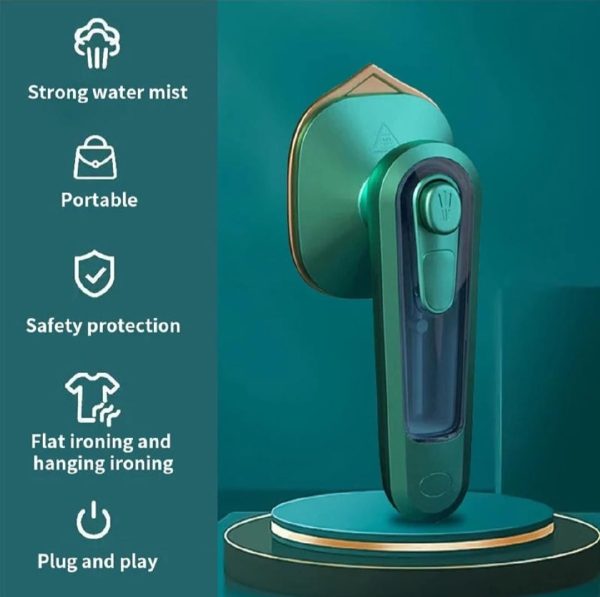 Portable Mini Electric Steam Iron – Handheld Garment Steamer For Clothes | 40w Ceramic Soleplate, Travel-friendly, 80ml Water Tank